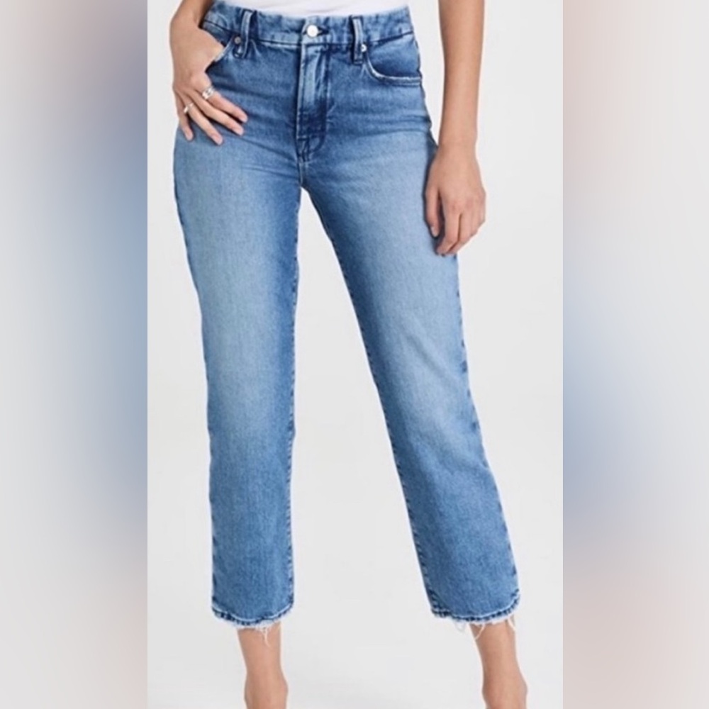 Good American Light Blue Straight Leg Jeans